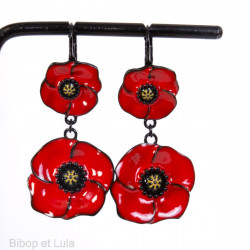 Boucles d'oreilles pendantes Coquelicots - Bibop et Lula