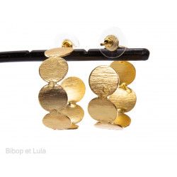 Boucles d'oreilles, clous laiton créoles - Bibop et Lula