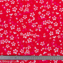 Tissu coton Akiko cerise - Bibop et Lula