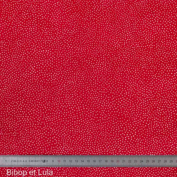 Tissu coton Nuée rouge