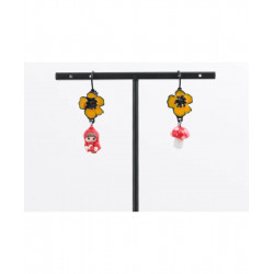 Boucles d'oreilles Chaperon rouge fleuri - Bibop et Lula