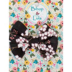 Barrette noeud papillon Sayuri blanc - Bibop et Lula