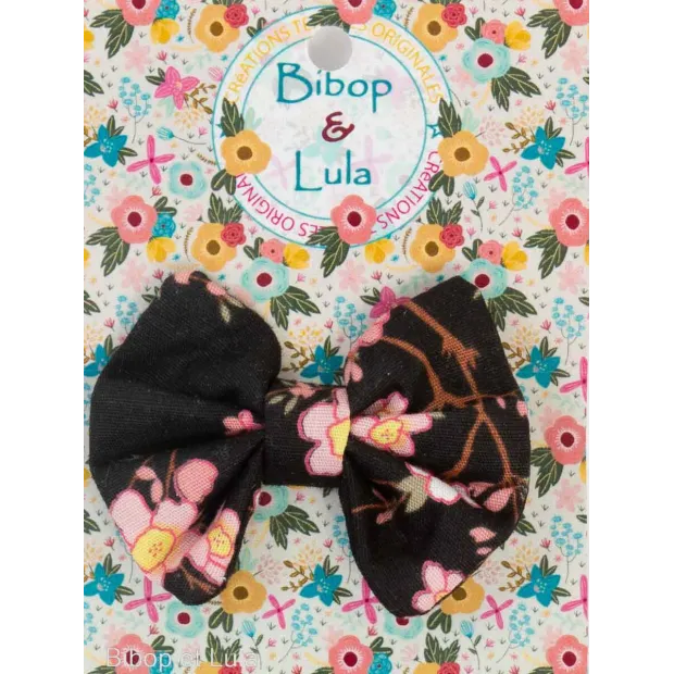 Barrette noeud papillon Sayuri noir