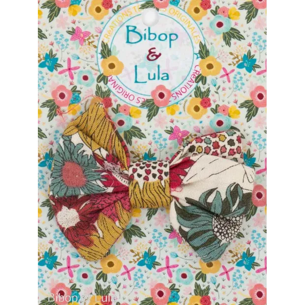 Barrette noeud papillon Tournesol