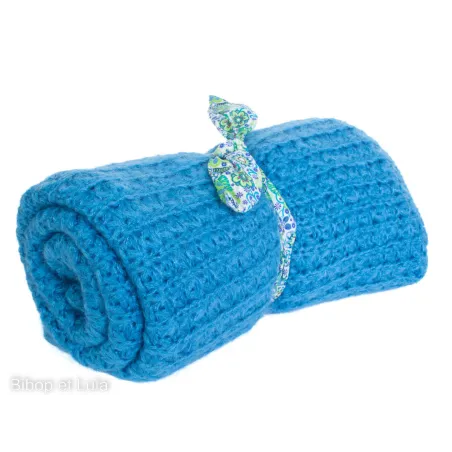 Couverture, plaid laine tricotée Ciel