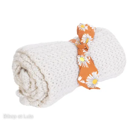 Couverture, plaid laine tricotée Nuage
