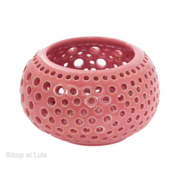 Photophore céramique rose