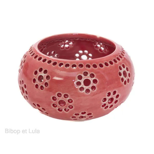Photophore céramique rose saumon