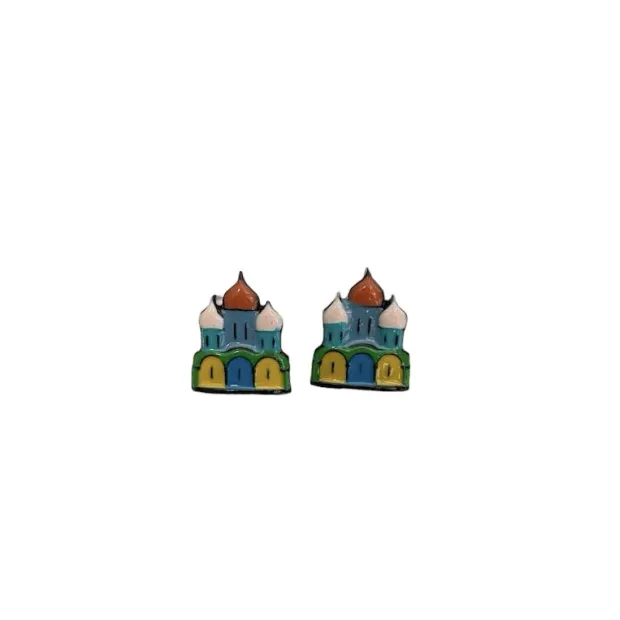 Boucles d'oreilles Château Bleu