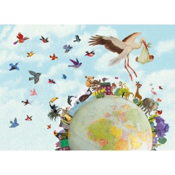 Carte Postale Tour du Monde - Bibop et Lula