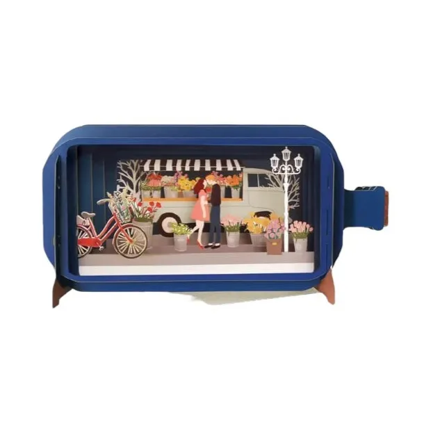 3D Pop Up Carte Romance et Fleurs