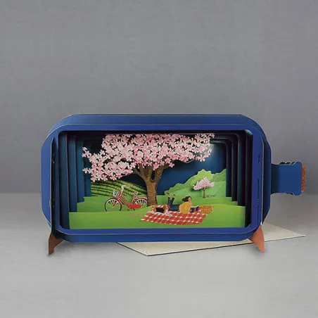 3D Pop Up Carte Détente sous Cerisier