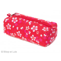 Trousse plumier Akiko Cerise - Bibop et Lula