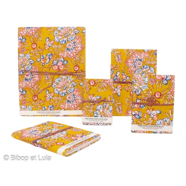 Carnets tissu Jaya, papier recyclé