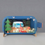 3D Pop Up Carte Caravane - Bibop et Lula