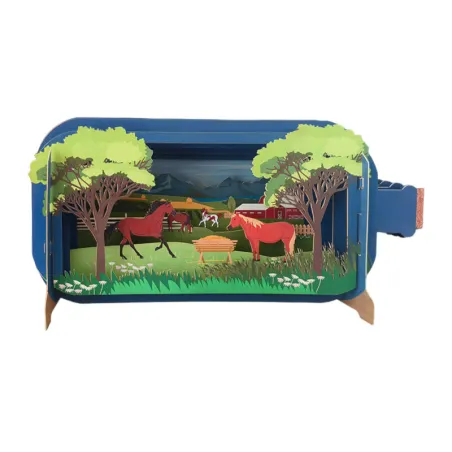 3D Pop Up Carte Chevaux