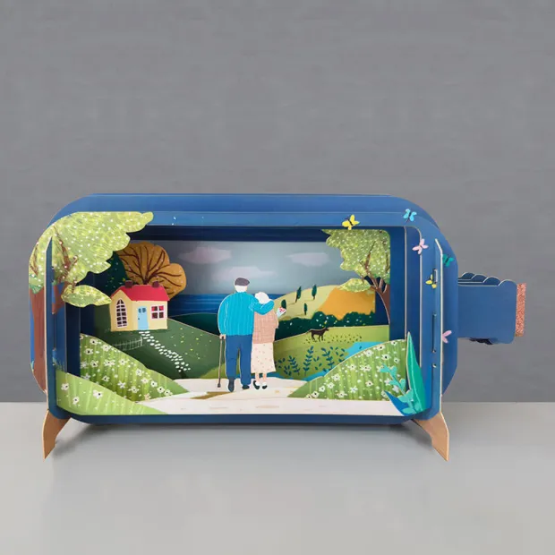 3D Pop Up Carte Couple âgé