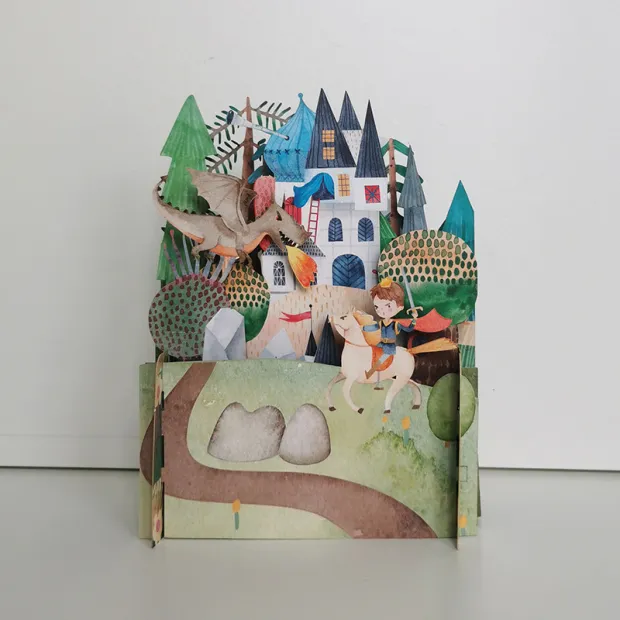3D Pop Up Carte Anniversaire au Château