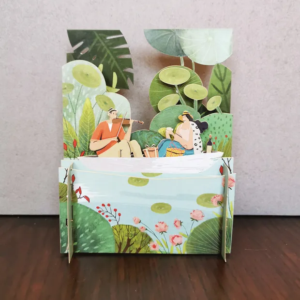 3D Pop Up Carte Anniversaire Rendez-vous galant