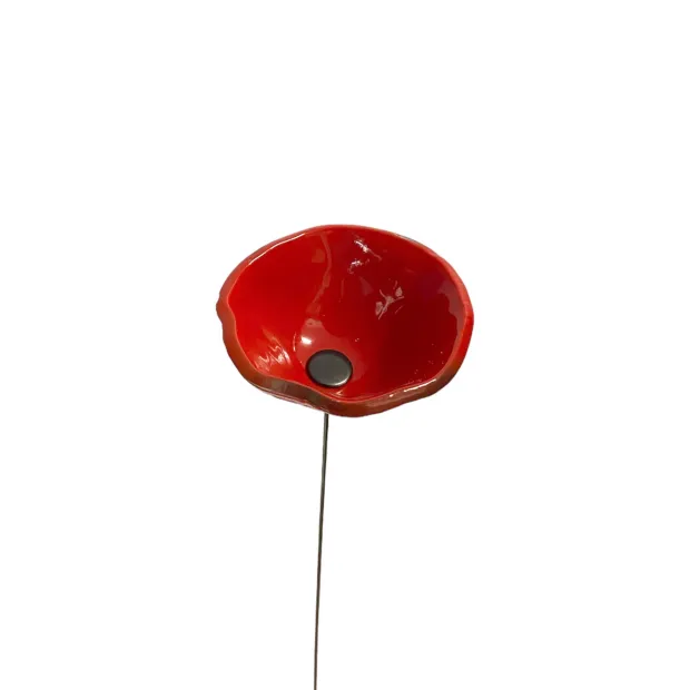 Fleurs en verre rouge - coquelicots - Moyen
