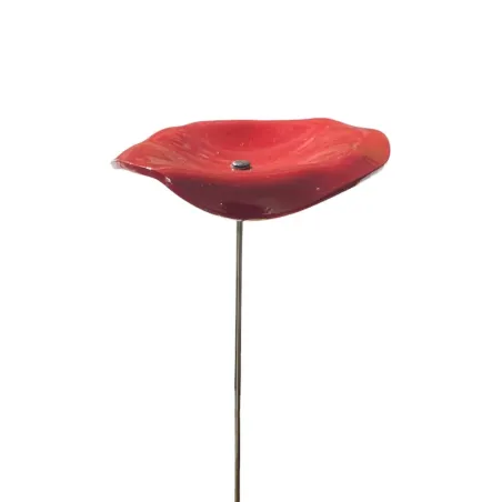 Fleurs en verre rouge - coquelicots - Grand