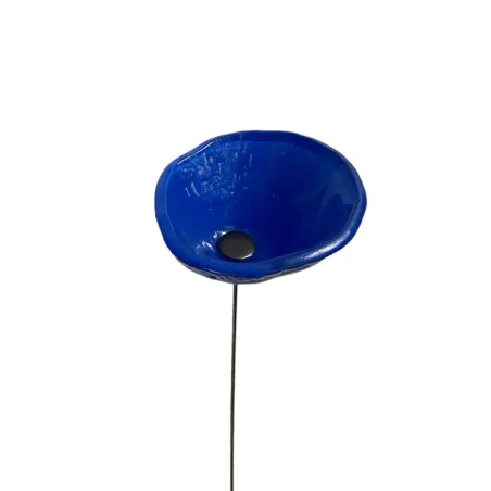 Fleurs en verre bleu coquelicots - Moyen