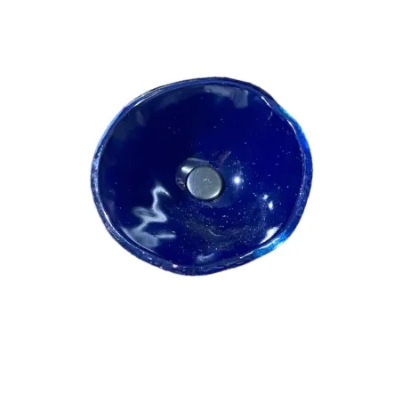 Fleurs en verre bleu foncé coquelicots - Moyen