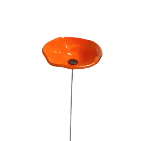 Fleurs en verre orange coquelicots - Moyen