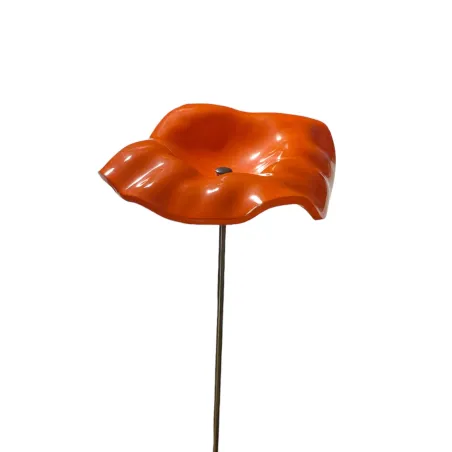 Fleurs en verre orange coquelicots - Grand