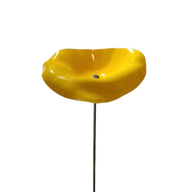 Fleurs en verre jaune coquelicots - Grand