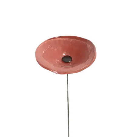 Fleurs en verre rose coquelicots - Moyen