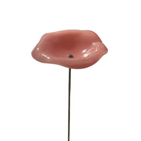 Fleurs en verre rose coquelicots - Grand
