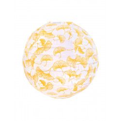 Lampion tissu boule japonaise rond Gingko Yellow - Bibop et Lula
