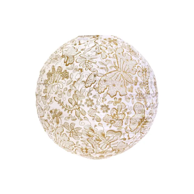 Lampion tissu boule japonaise rond Papillons Doré