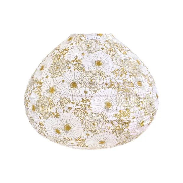 Lampion tissu boule japonaise goutte Bouquet Gold
