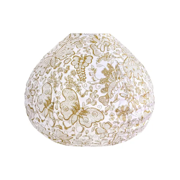 Lampion tissu boule japonaise goutte Papillons Doré