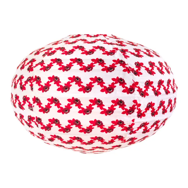 Lampion tissu boule japonaise ovale Flores