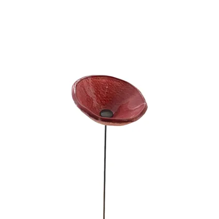 Fleurs en verre rose foncé coquelicots - Moyen