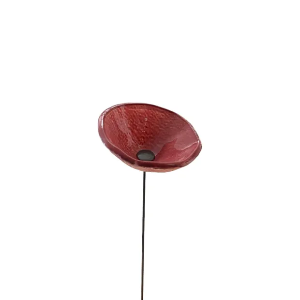 Fleurs en verre rose foncé coquelicots - Moyen