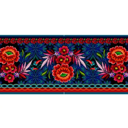 Bordure velours Palme noir