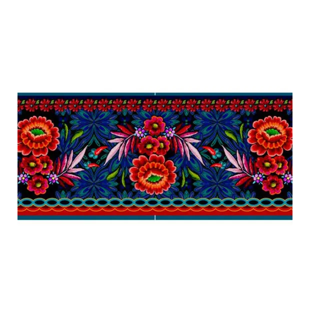 Bordure velours Palme noir