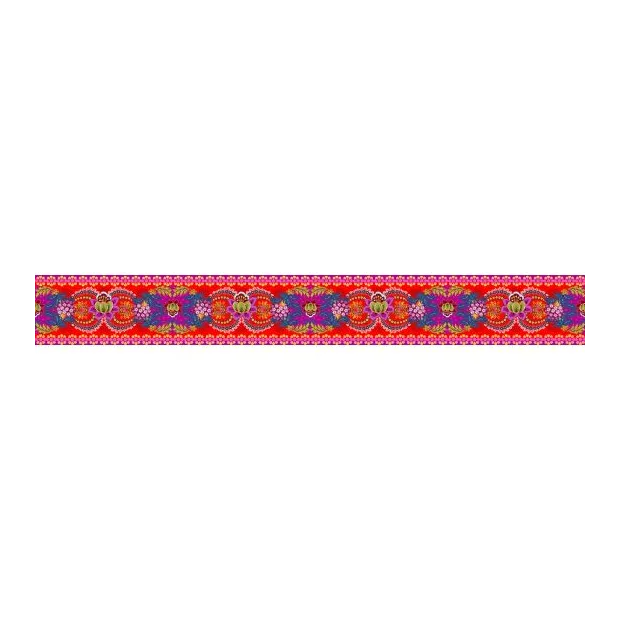 Bordure velours Arceaux rouge