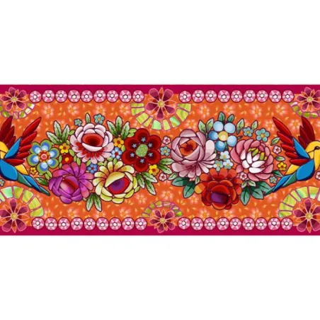 Bordure velours Colibri orange