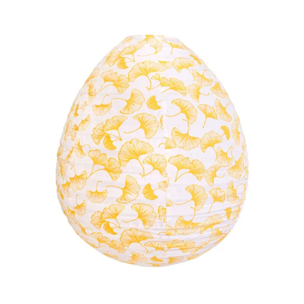 Lampion tissu boule japonaise oeuf Gingko Yellow