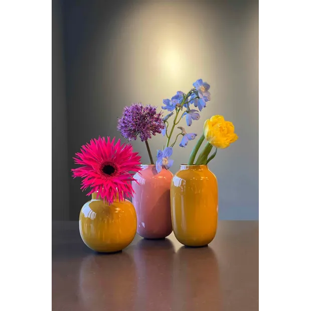 Petit Vase en métal Ovale Rose Jacinthe