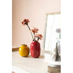Petit Vase en métal Ovale Rouge Cerise - Bibop et Lula