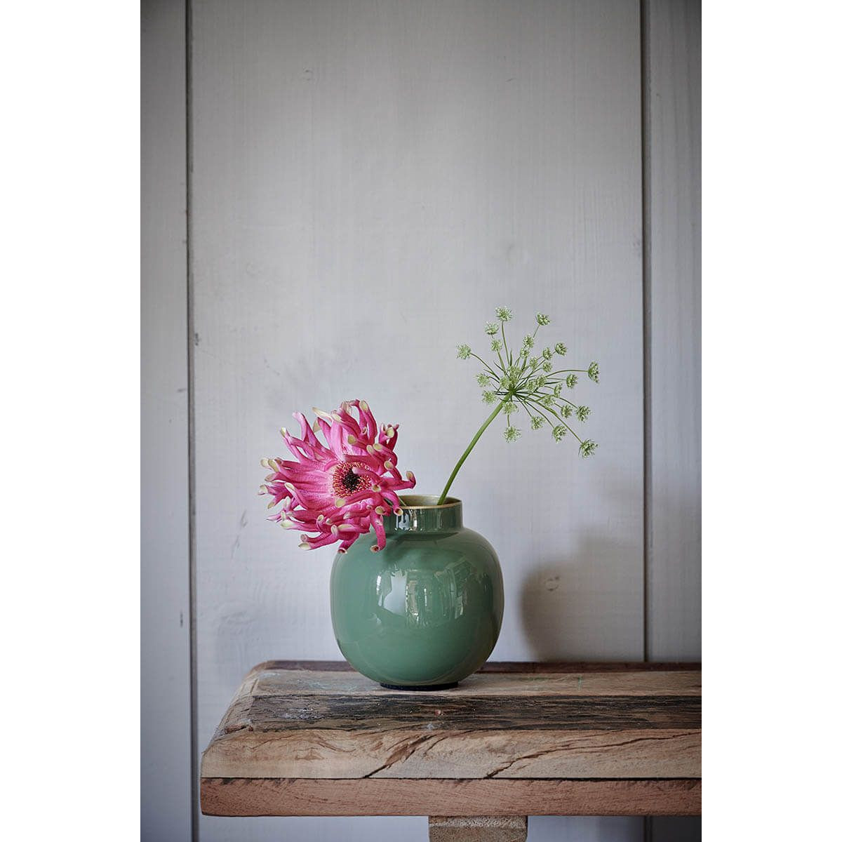 Wazakura Petit Vase Rond Émaillé Ikebana Fabriqué au