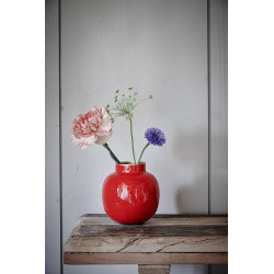 Petit Vase en métal Rond Rouge Cerise - Bibop et Lula