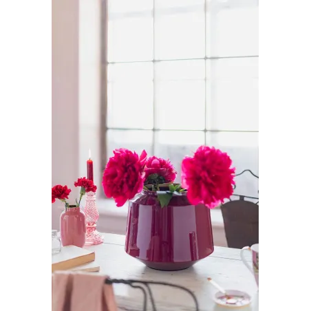 Vase en métal Rose Framboise