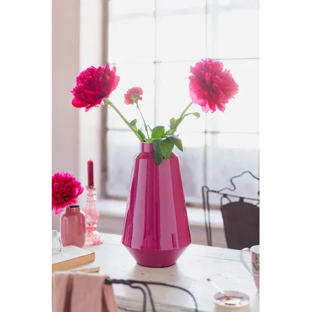 Vase en métal Rose Magenta